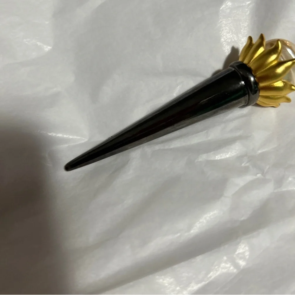 Vintage Karl Lagerfeld Runway Haute Couture Gunmetal Torch Brooch 4”